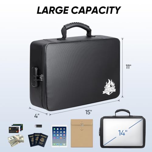 BALEINE Fireproof Document Box with Lock, Waterproof Fire Safe - Image 5