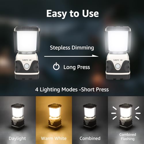 Lepro 1000LM Battery Powered LED Camping Lantern with 4 - Image 3