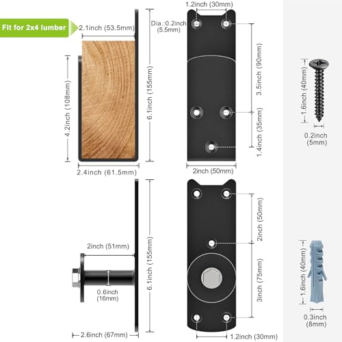 Heavy-Duty 2x4 Door Barricade Brackets with Rotating Lock - 4mm - Image 3