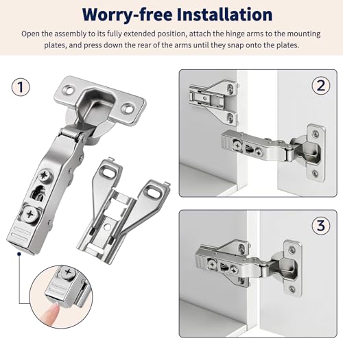 Cabinet Hinges - 50 Pack Soft Close Kitchen Cabinet Hinges - Image 5