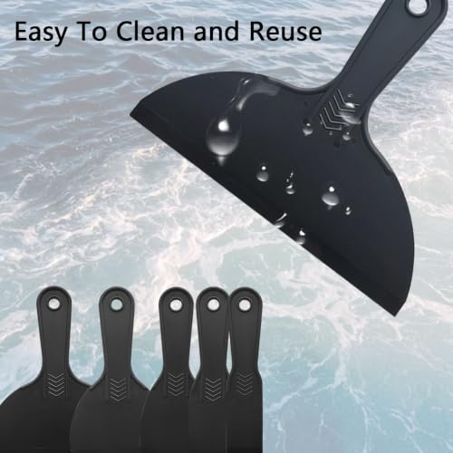 6 Pcs Plastic Putty Knife, Black Knife Scraper Flexible Putty - Image 6