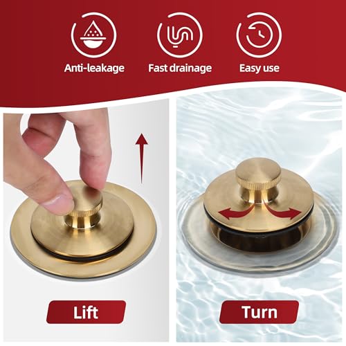 Lift Turn Tub Drain Trim Kit with One Hole Overflow - Image 6