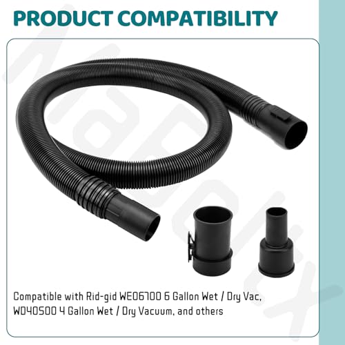 31713 7 Feet Wet/Dry Vacuum Hose Kit with 1-1/4" Adapter - Image 4