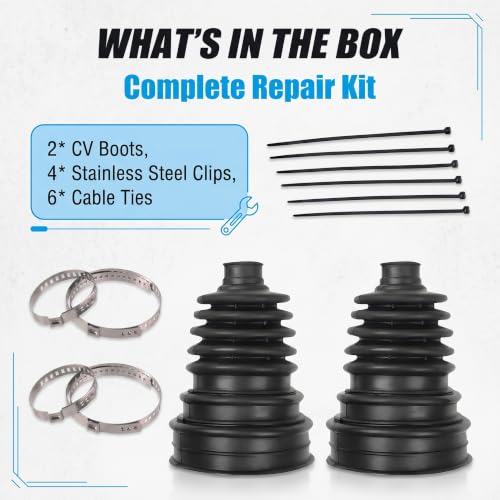 2 PCS CV Boot, Axle Boot Repair Kit with Stainless Steel Clamps - Image 3
