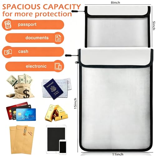 Fireproof Waterproof Document Bag Upgraded Two Pockets - 4200℉ - Image 3