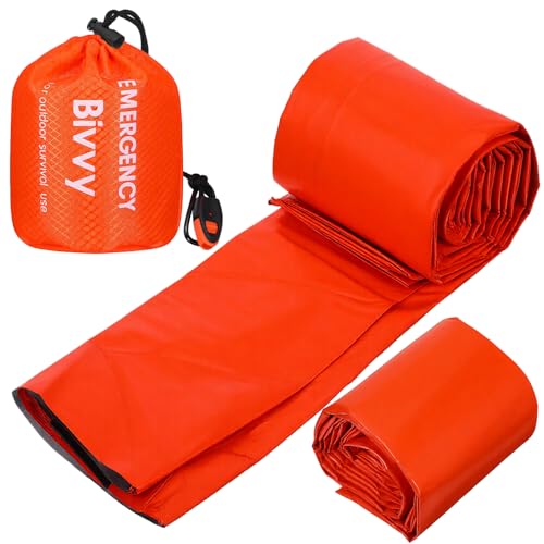 6 Pack Emergency Survival Sleeping Bags, Orange Thermal - Image 7