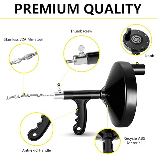 Drain Auger 25 Ft with Gloves, Heavy Duty Plumbing Snake Drain - Image 4