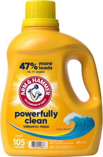 Arm & Hammer Liquid Laundry Detergent, Clean Burst | 105 Loads | 105 fl oz | Pack of 2