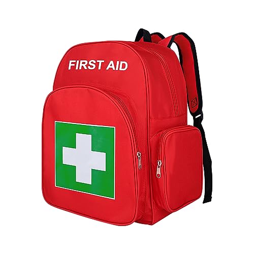 Red Emergency Bag First Aid Backpack Empty Medical First - Image 8