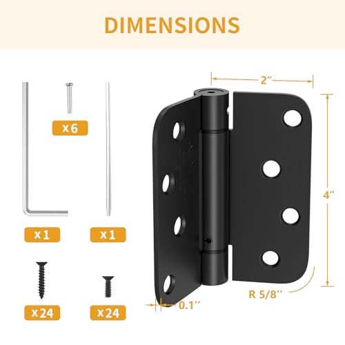 3 Pack Self Closing Door Hinges, 4 Inch - Image 4