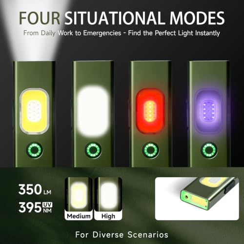Flat EDC Flashlight Rechargeable Small LED 3-in-1 Pocket Light - Image 3