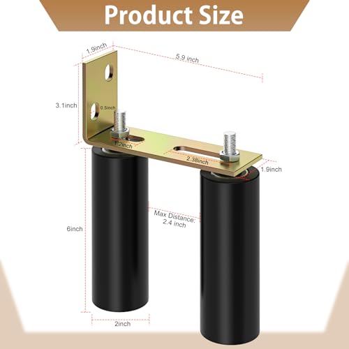 ForoGore 2 Pack 6" Slide Gate Guide Roller with L-Bracket - Image 3
