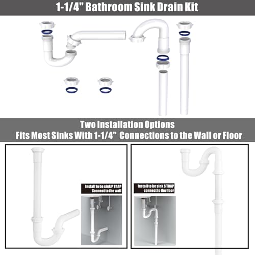 Bathroom Sink Drain Kit,1-1/4” P Trap or S Trap Plumbing | Home Repair - Image 3