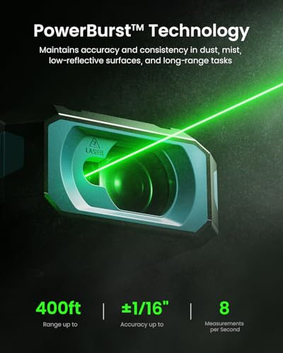 MILESEEY S50 Green Laser Distance Meter, 400 ft Laser Measure - Image 4