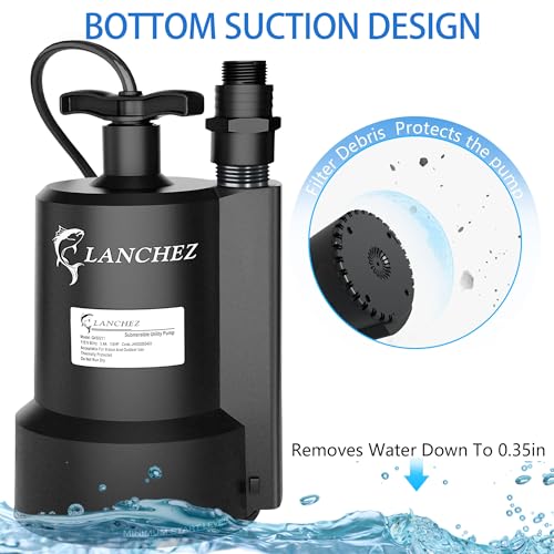 Lanchez Sump Pump, 1/2 HP 2450GPH Submersible Water Pump - Image 6