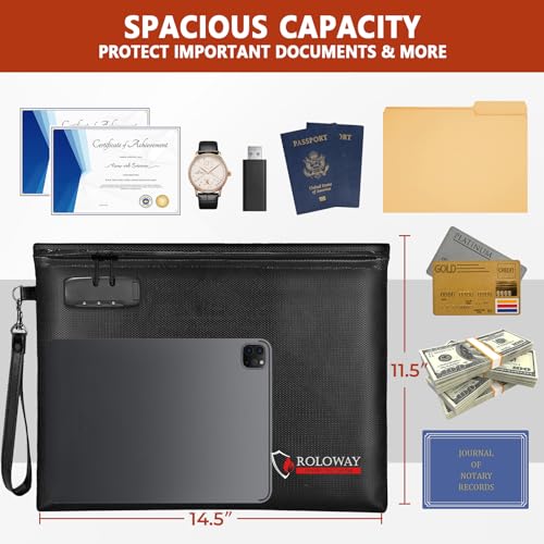 6400℉ Fireproof Document Bag (14.5 x 11.5 inch) and Fireproof Bag - Image 3