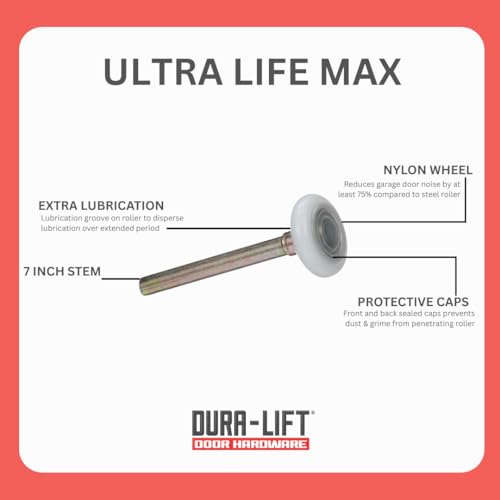 Ultra-Life MAX 3" Sealed 6201ZZ Bearing Nylon Garage Door Roller - Image 4