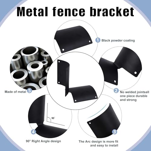 10 Pcs Round Fence Post Bracket Steel Rail Fence Repair | Home Repair - Image 4