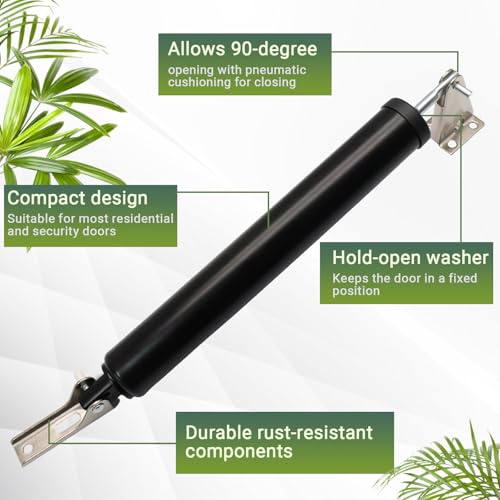 Storm Door Closer Kit with Chain, Adjustable Speed, Black - Image 6