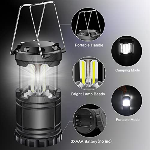 EXTRASTAR 4 Pcs LED Camping Lantern, Battery Powered - Image 4