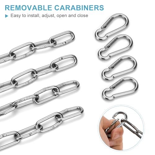 Syocsek 2 Pack Gate Chain Lock for Outdoor Fence with Carabiner - Image 7