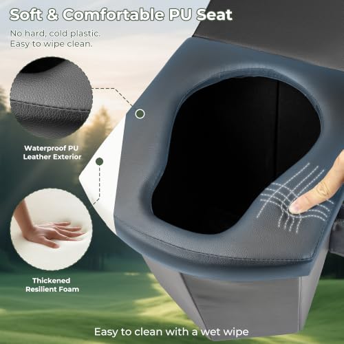 17.5" Portable Toilet for Adults Camping, Pouch & Bags Included - Image 5