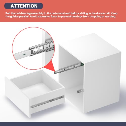 homdiy 10 Pairs Soft Close Drawer Slides 22 Inch Heavy - Image 4