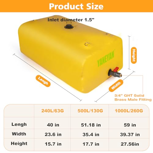 Water Tank 63 Gal/240L Foldable Water Storage Bladder for Outdoor - Image 3