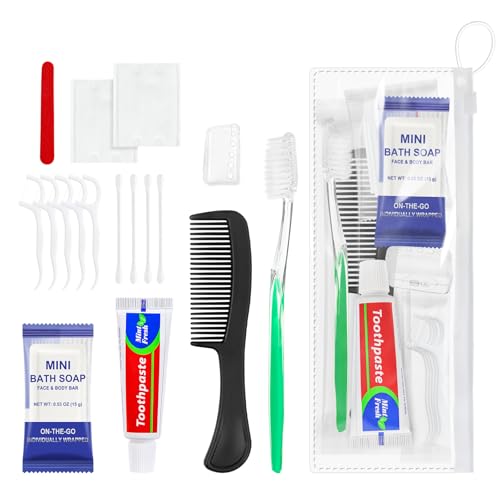 10 Sets Personal Hygiene Kit Bulk,Green 9-in-1 Travel Size - Image 2