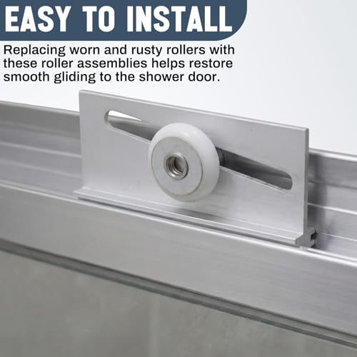 Yaocom 4 Pcs Shower Door Rollers Aluminum Top Bracket - Image 6