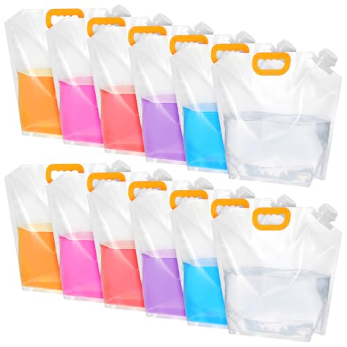 12 Pack Foldable Water Storage Bag, 1.3 Gallon Clear - Image 2