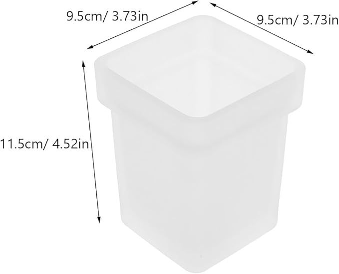 Artibetter Toilet Cleaning Brush Holder Ceramic Matte Square Cup Bathroom Toilet Brush Rack Storage