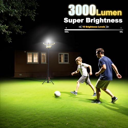 360° Rechargeable Work Light with Remote &Telescopic Stand - Image 3