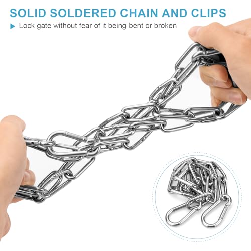 Syocsek 2 Pack Gate Chain Lock for Outdoor Fence with Carabiner - Image 4