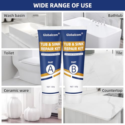 Tub Repair Kit White, Fiberglass Shower tub and Porcelain - Image 6