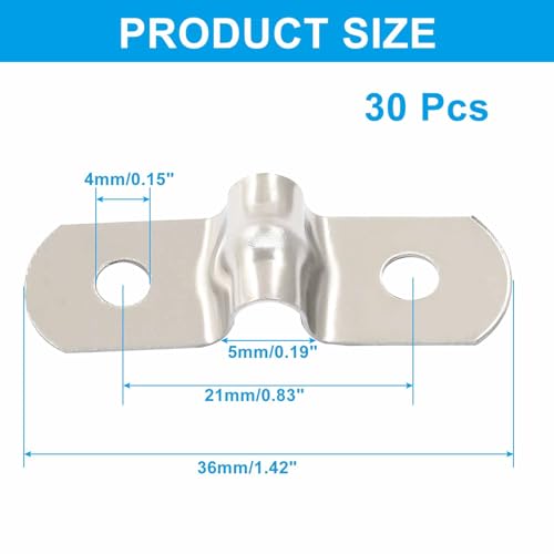 30 Pcs 1/4 Inch Two-Hole U Pipe Clamp Strap, M5 Stainless Steel - Image 4