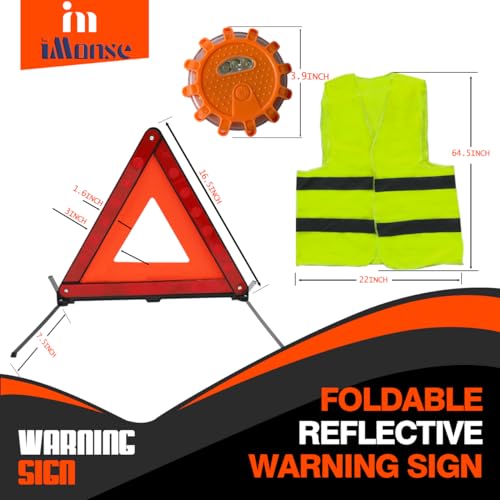 Emergency Roadside Reflective Triangles Warning Safety Kit - Image 6