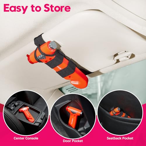 Car Safety Hammer with Seatbelt Cutter & Window Breaker, 2 Pack - Image 7