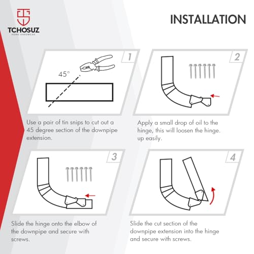 2 Pcs Gutter Extension Hinge, Downspout Extension Flip-Up Hinge - Image 5
