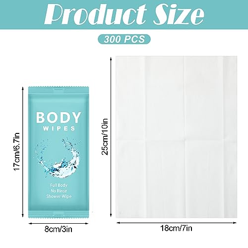 Treela 300 Pcs Large Body Wipes Bulk Deodorant, 7.09" X 9.84" - Image 3