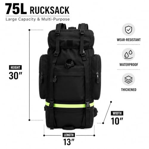 75L Internal Frame Hiking Backpack Extra | Travel Essentials - Image 4