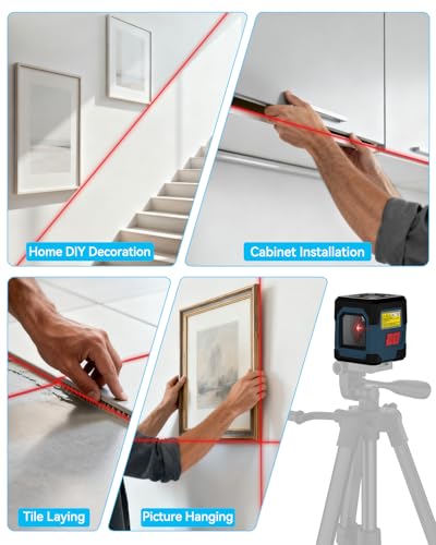 Laser Level, RockSeed Cross Line Laser with Self-Leveling - Image 7