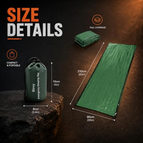 PE Emergency Sleeping Bag for Survival Portable Thermal Bivy Sack - Image 3