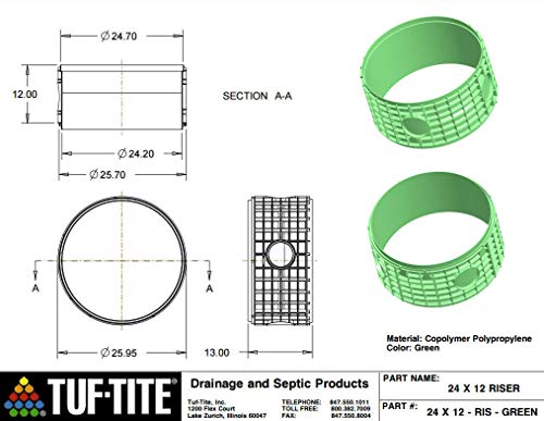Tuf-Tite 24" TAR Adapter Ring & Septic Tank Riser, 24''x12'' - Image 7