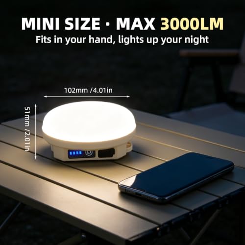 2 Pack Rechargeable Camping Lantern, 3000LM Magnetic, Warm White - Image 5