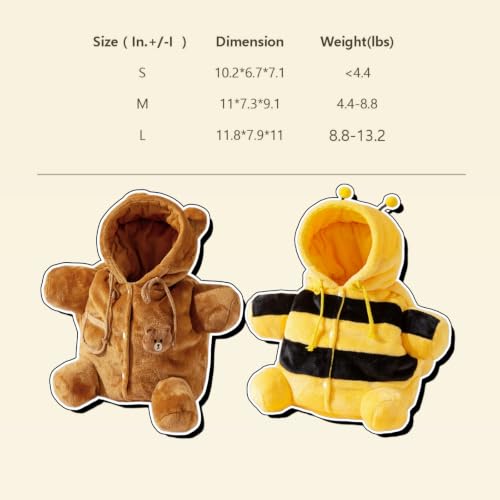 Cat Puppy Cute Bear Bee Carrier Backpack up to 13 lbs(Bear,S) - Image 4