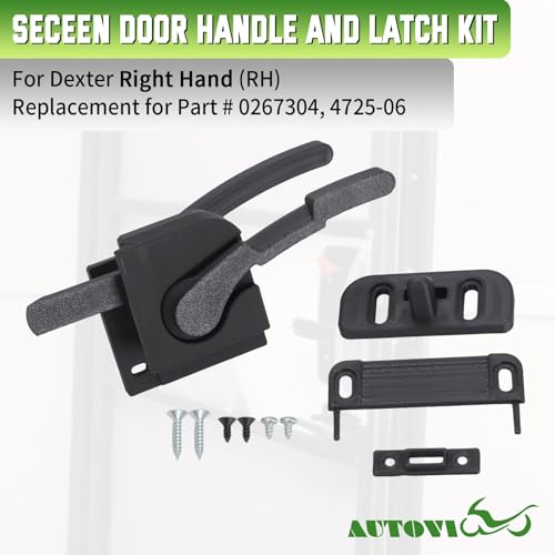 RV Screen Door Handle Kit for Dexter Right Hand Black - Image 3
