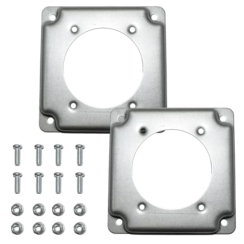 2 Pack 4" Square Outlet Cover, with 2.44" Large Diameter Hole - Image 2