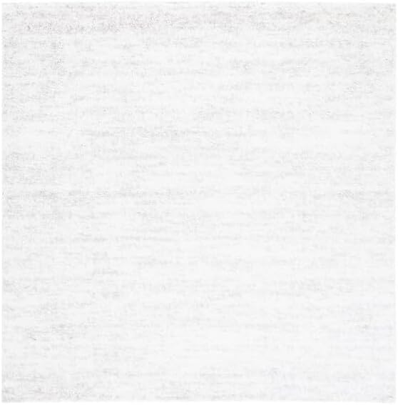 SAFAVIEH Berber Shag Collection Area Rug - 10' Square, Ivory & Light Grey, 1.2-inch Thick Ideal for High Traffic Areas in Living Room, Bedroom (BER563F)