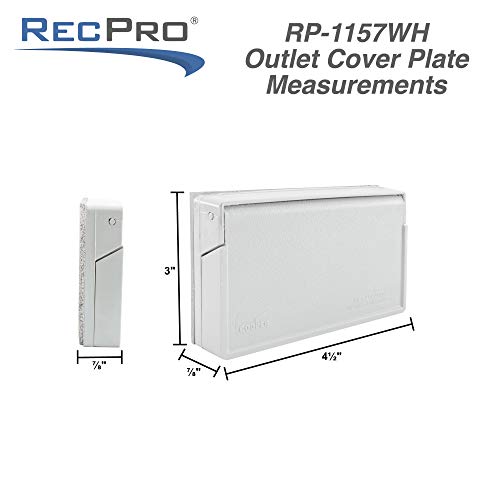 RecPro RV Exterior GFCI Outlet Cover Plate | Weatherproof | White - Image 3